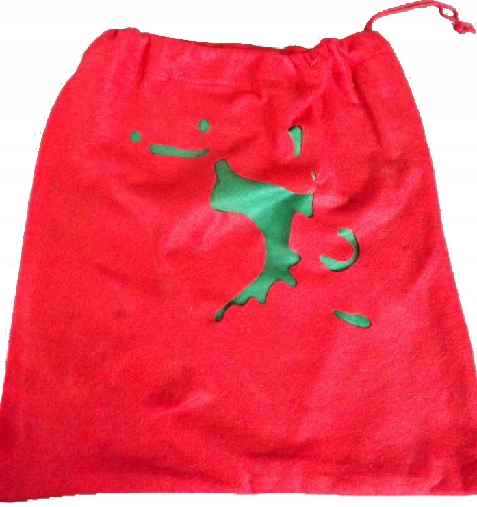 Czerwony worek na prezenty ozdoba dekroacja