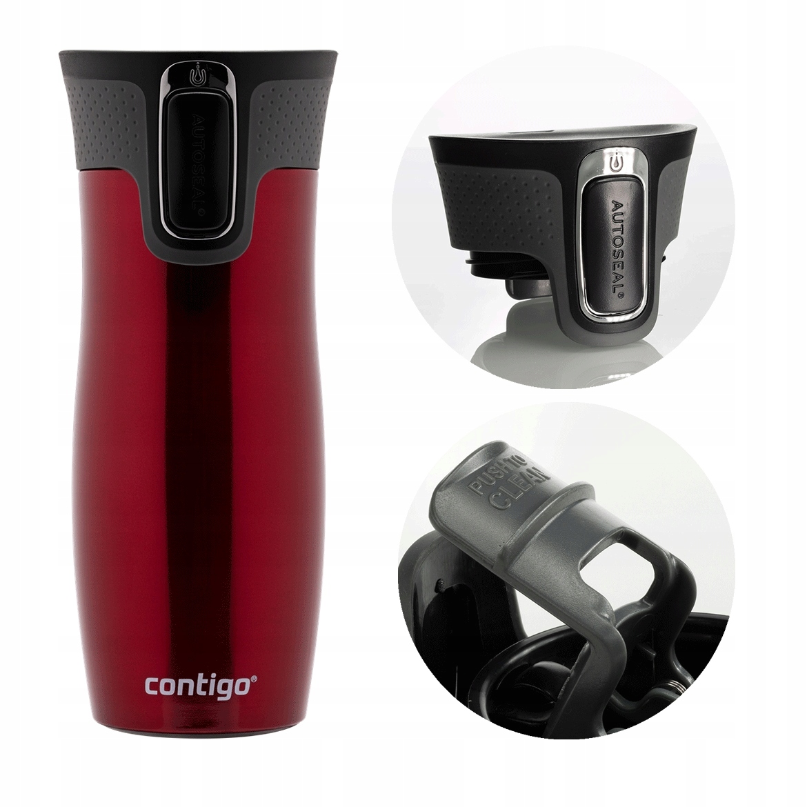 Termohrnek Contigo West Loop 2.0 470 ml Autoseal Červený
