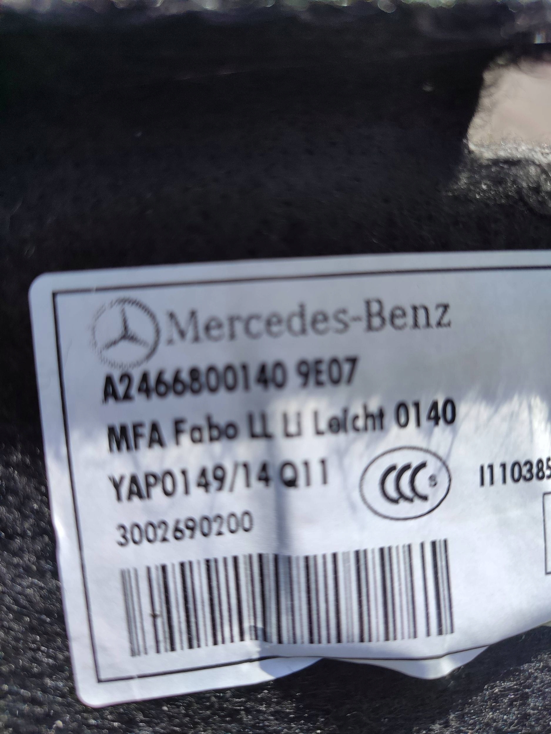 Mercedes-Benz GLA W156 2015 mats floor front