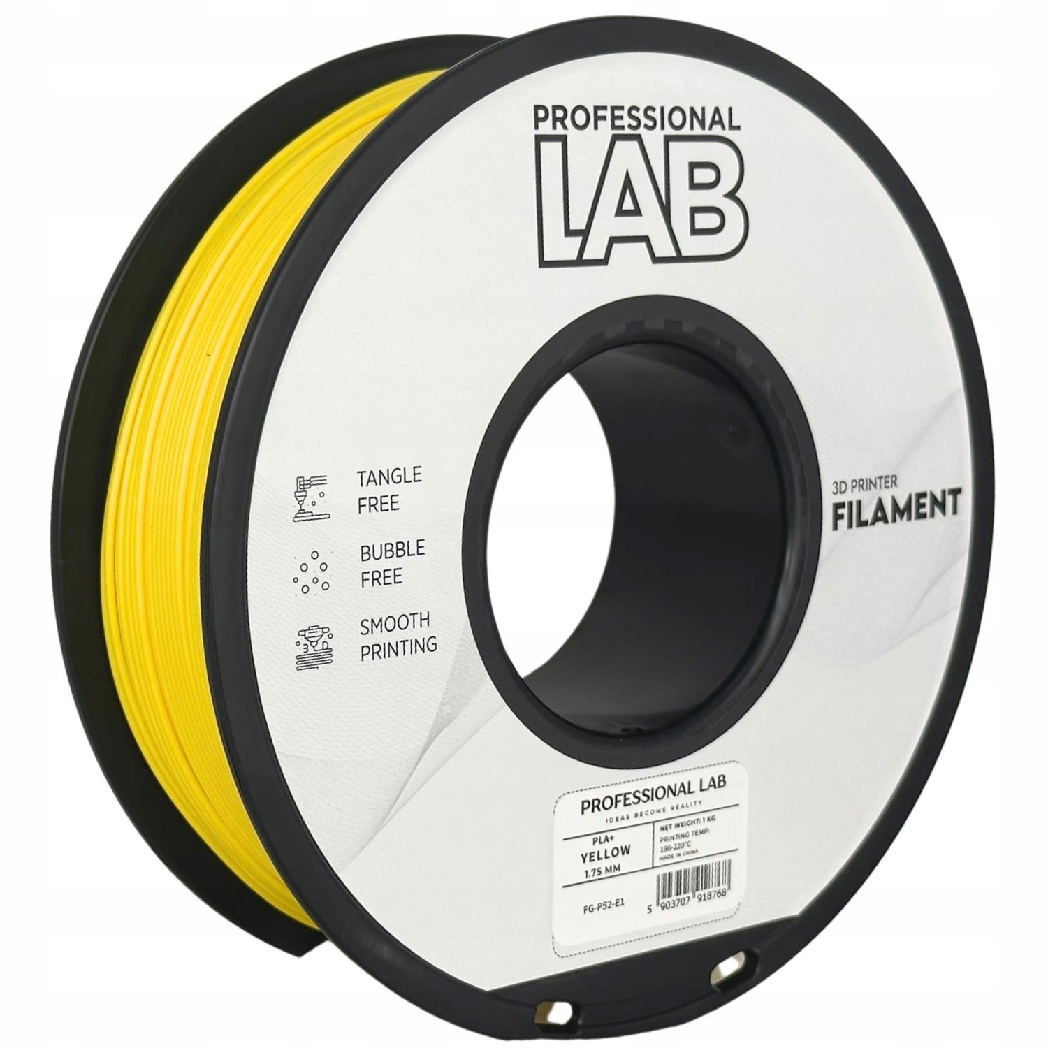 Filament PLA+ Professional Lab 1,75mm 1kg żółty