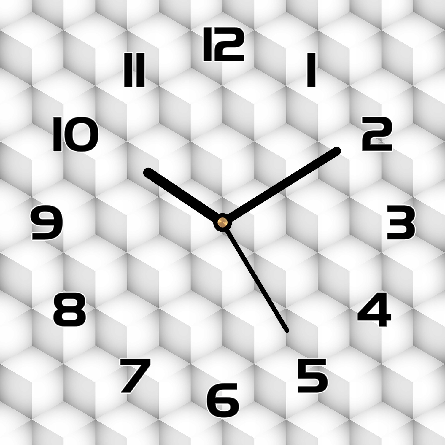 

Zegar na szkle płynący mechanizm Sześciany 30x30cm