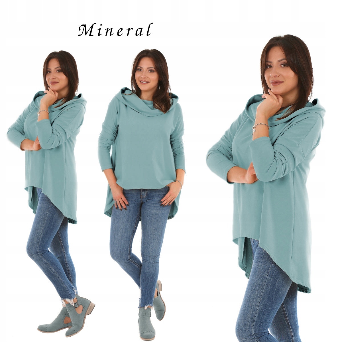 M879 ASYMETRYCZNA bluza SZALO-KAPTUR Model M879