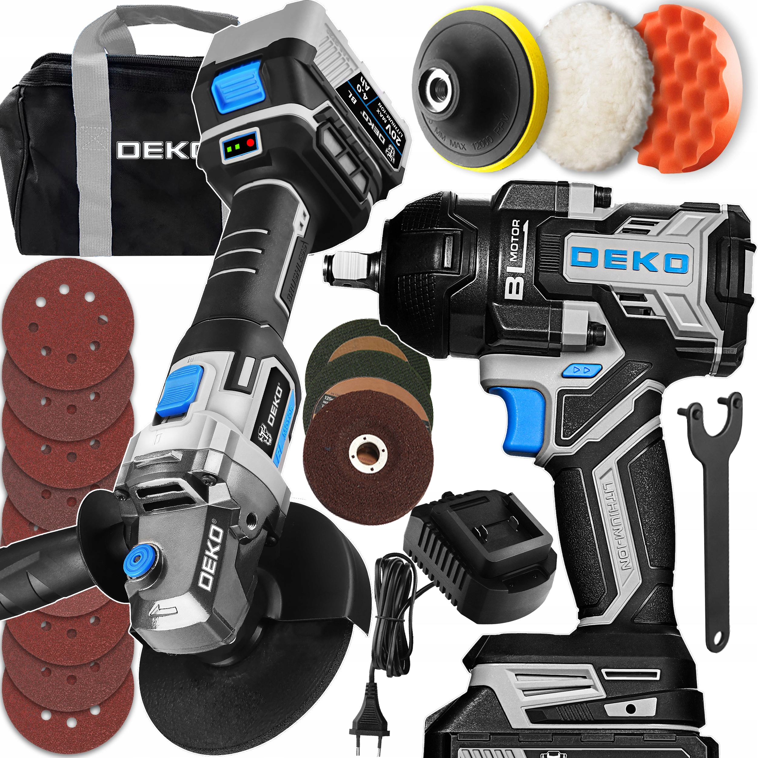 Úderový Klíč Na Kola 800 Nm 1/2' Úhlová Bruska Bruska Bezkartáčová