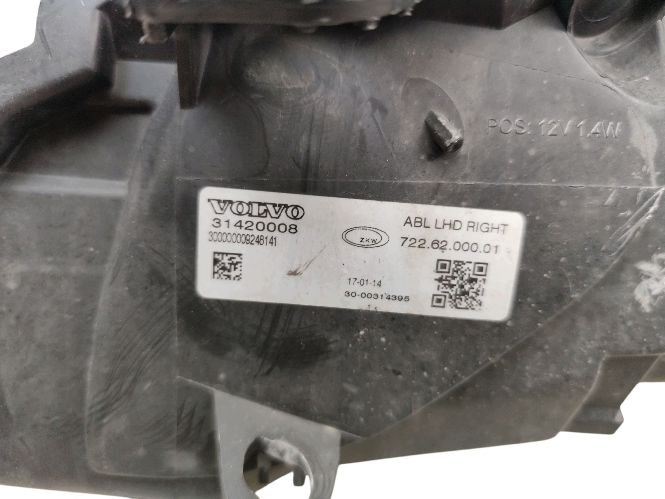 light REFLEKTOR right front XENON VOLVO V40 II (12-16) 31420008
