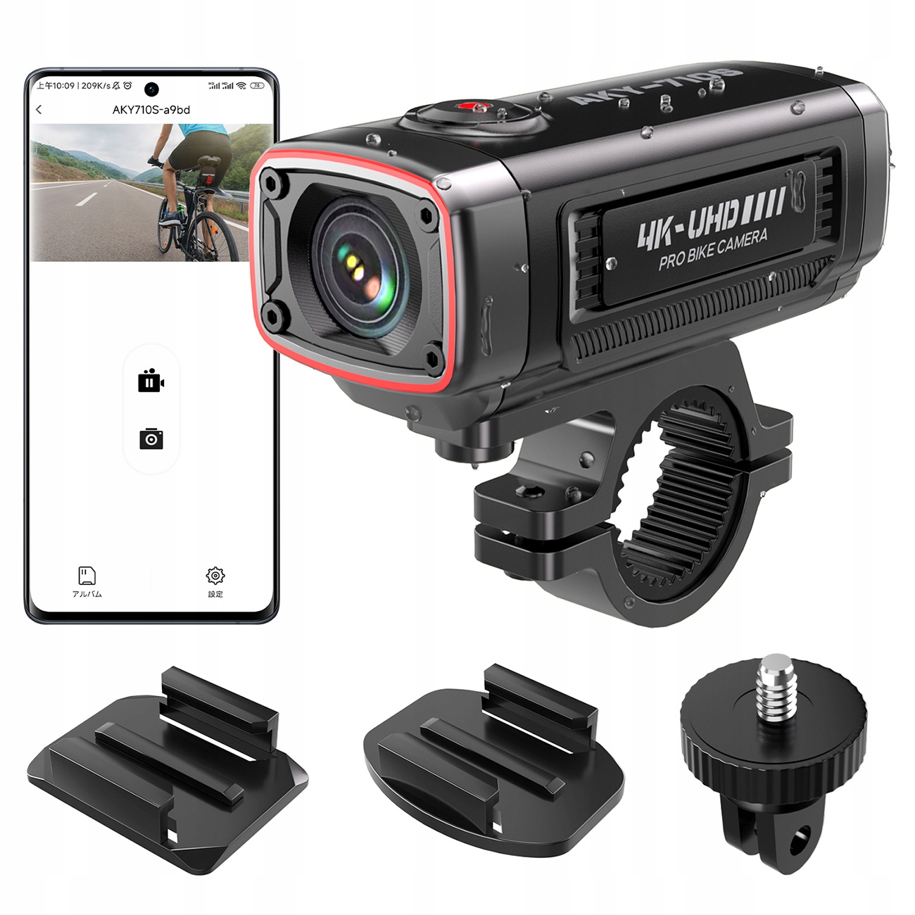 Kamera sportowa Akeeyo Aky- 710S wideorejestrator 4K na kierownicę czarna