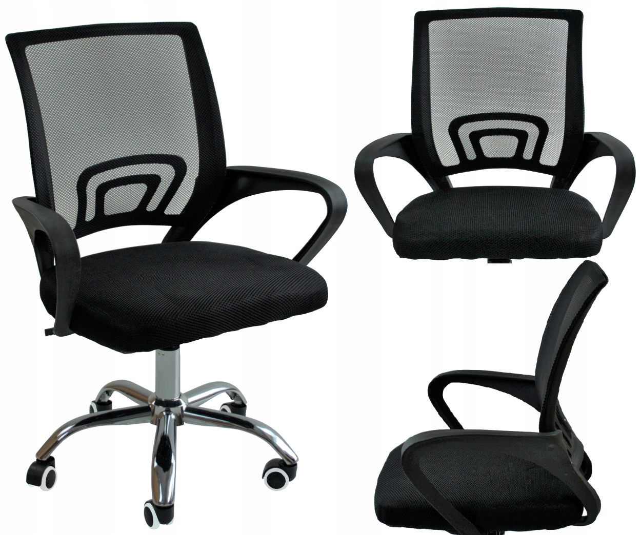 Kancelářská Židle Počítačová Otočná, Stylová, Ergonomická Síťovina, Gumová Kolečka