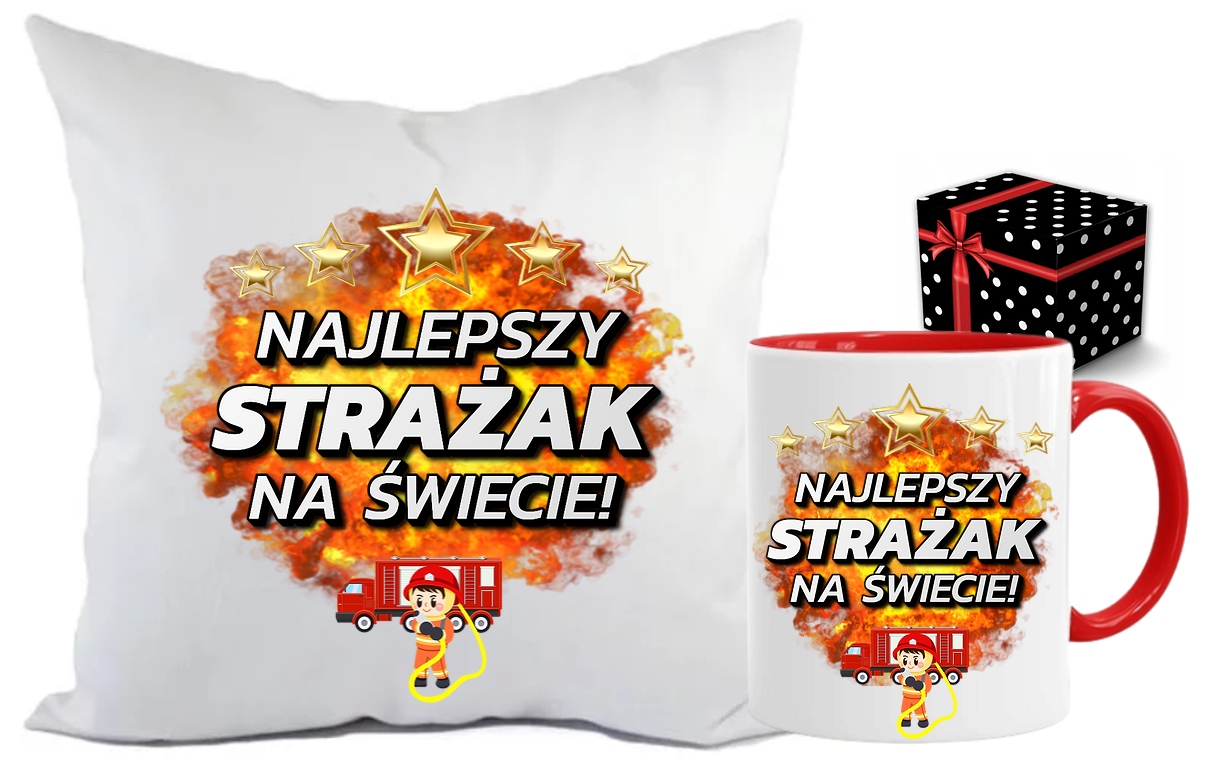 

Zestaw Poduszka Kubek Dla Strażaka