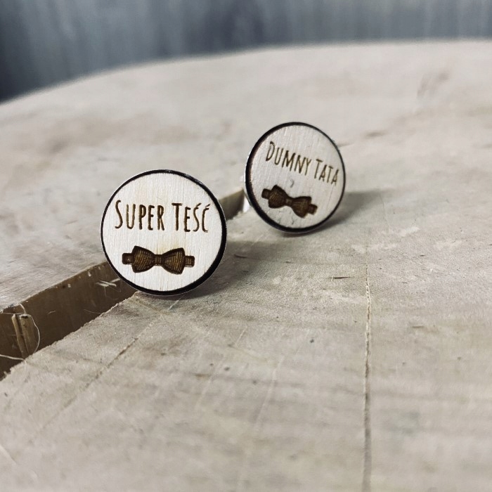 DREWNIANE SPINKI DO MANKIETÓW NA ŚLUB GRAWEROWANE