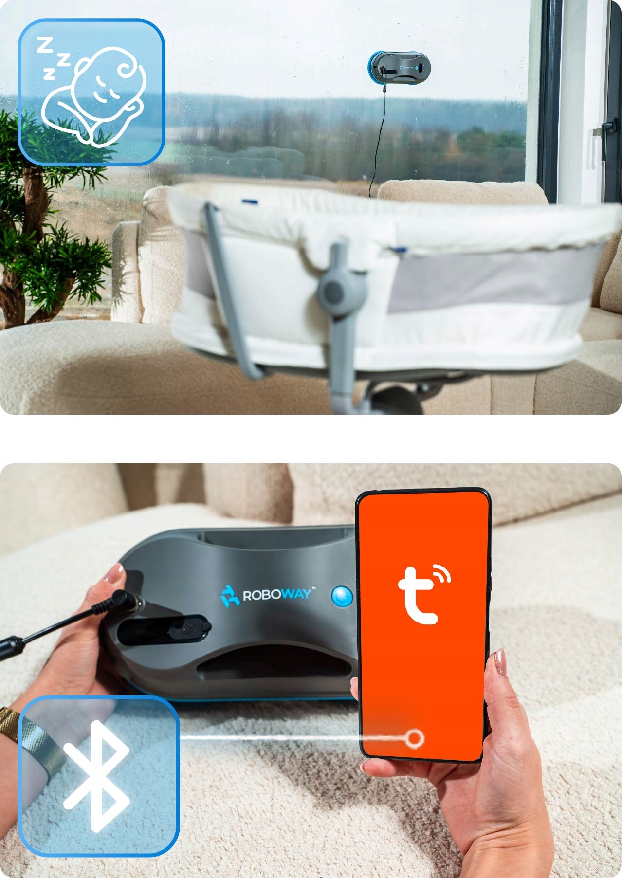 ROBOWAY Розумний робот-мийник вікон автоматичний | 4000 пА | НАБІР | Вага 1,05 кг