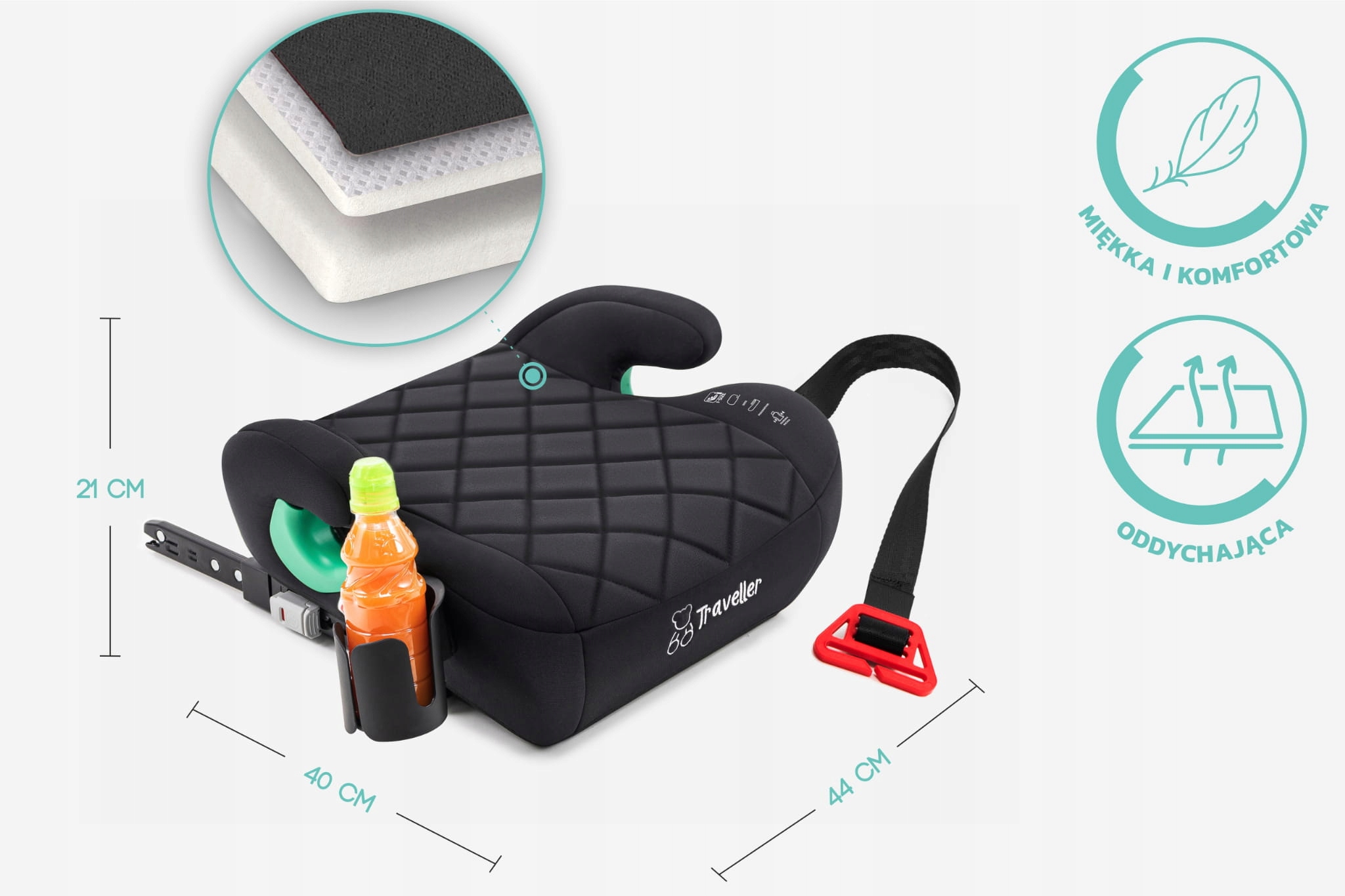 FOTELIK SAMOCHODOWY PODKŁADKA SIEDZISKO ISOFIX PIKOWANY R129 125-150 CM Cechy dodatkowe zdejmowana tapicerka