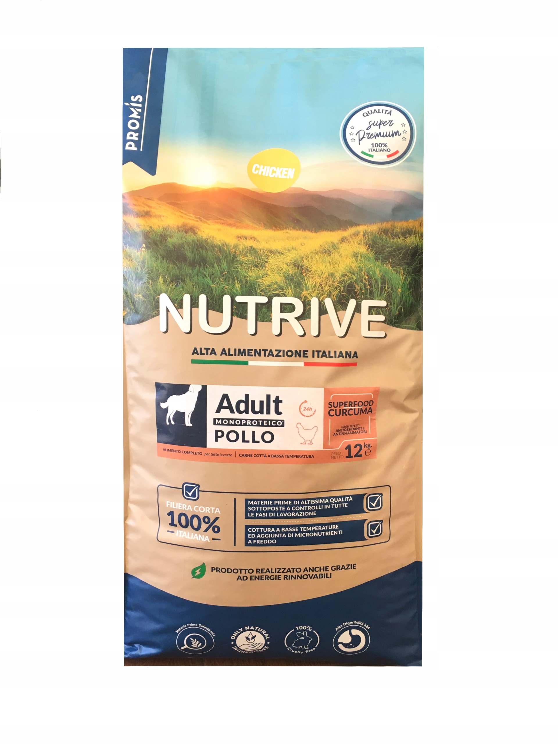 Nutrive sucha karma dla psa mono białkowa kurczak duża torba 12kg