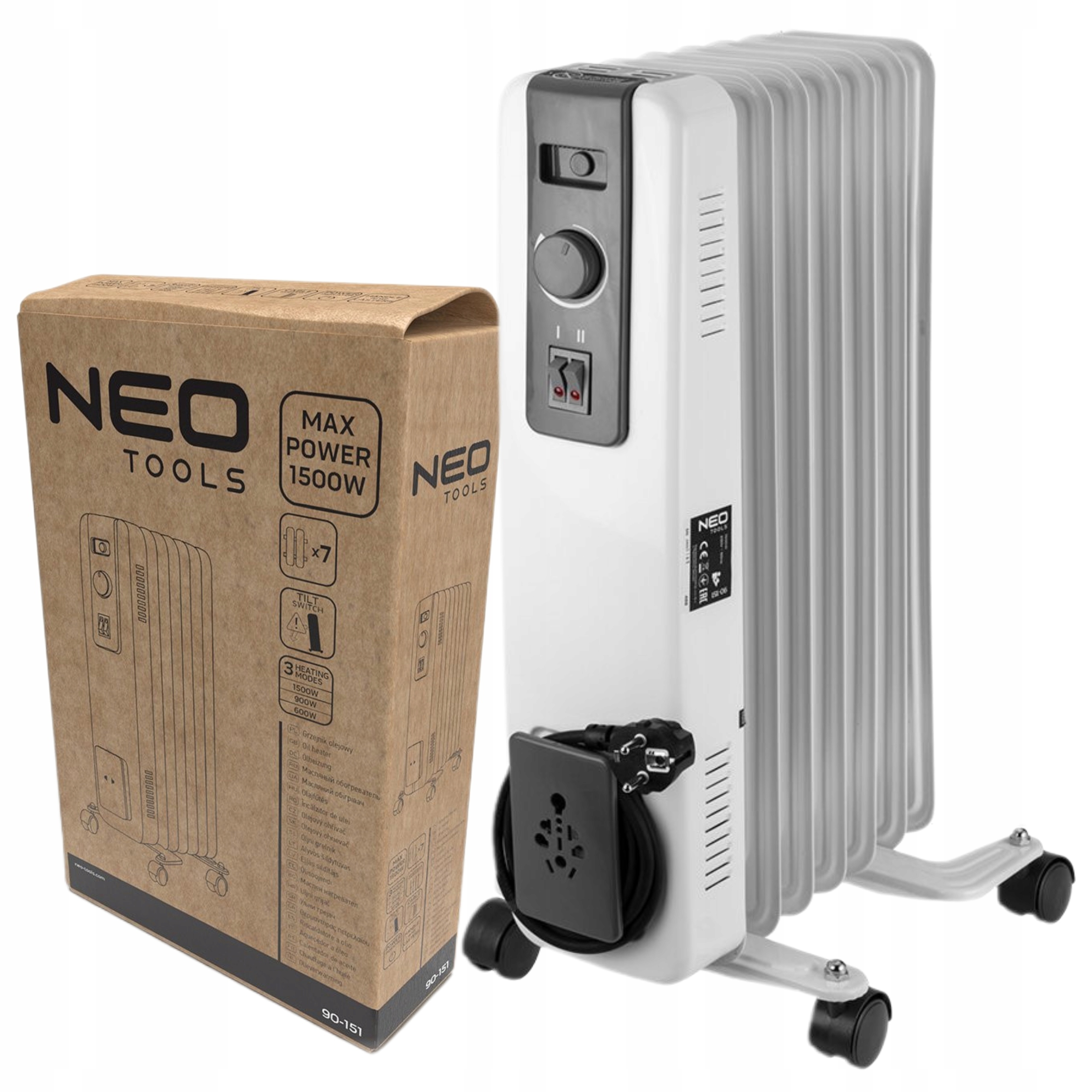 Olejový Radiátor 1500W 7 Žeber 90-151 Neo Tools
