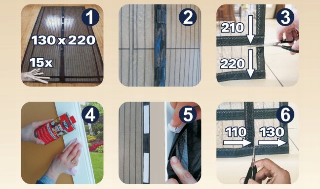 SUPER MOSKITIERA MAGNETYCZNA 130/120/110 x 220/210 Marka inna