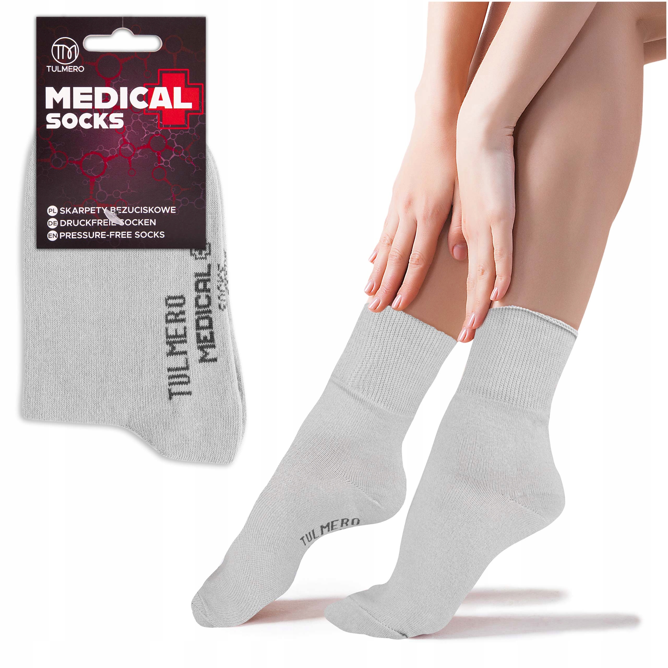 10 X Ponožky Bavlna Medical Dámské Netlakové Diabetická Noha 41-43