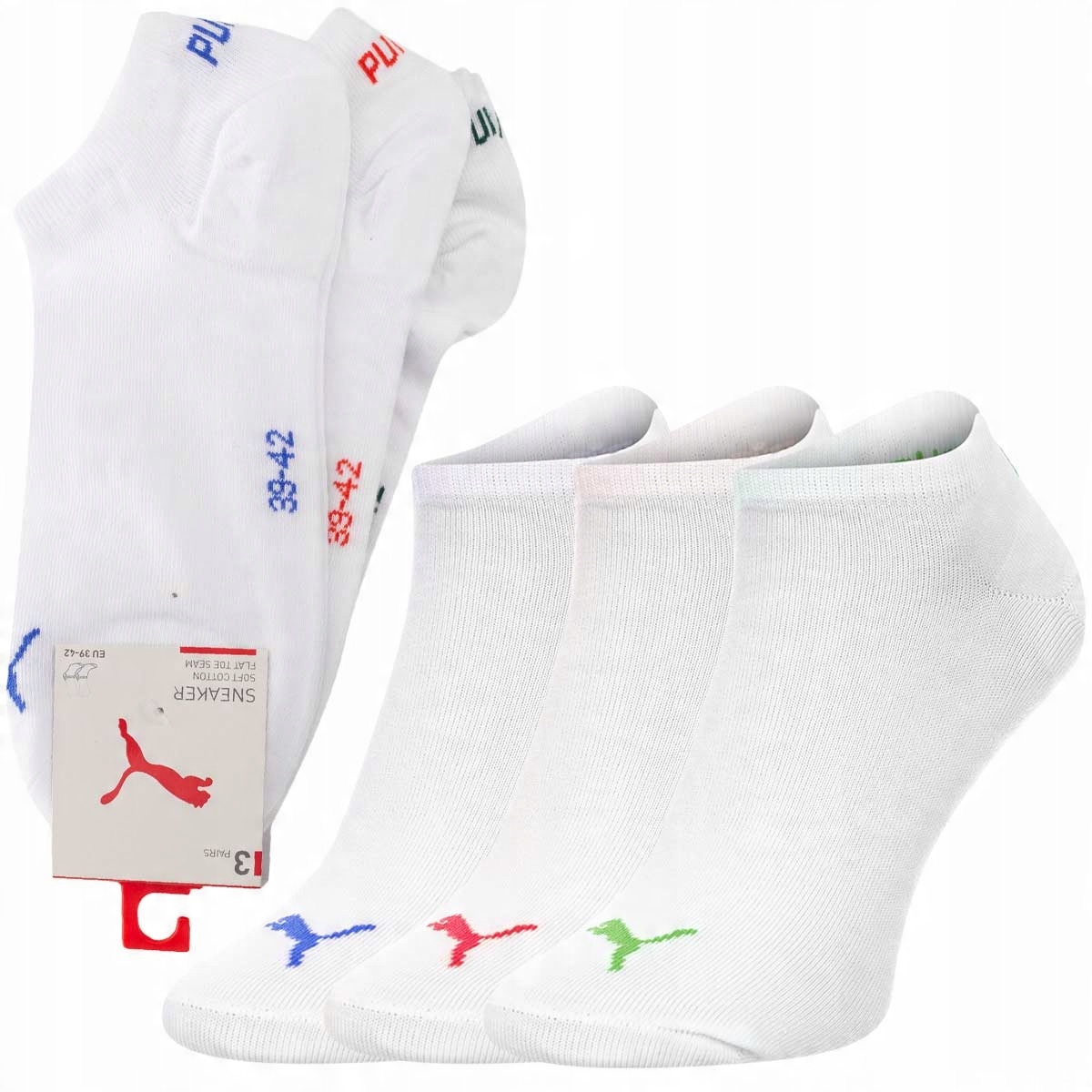 

Puma Skarpetki Stopki Sneaker 3P Białe r.39-42