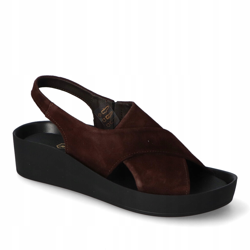 Kožené sandály Nicole 3178/106 Čokoládové Hnědé semišové 40
