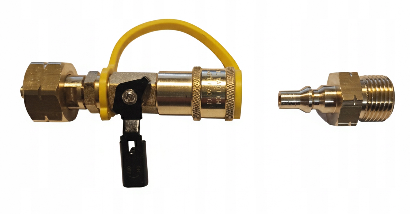 Rychlospojka kulový kohout pro plynovou láhev Gasbank 21,8L s rychlospojkou