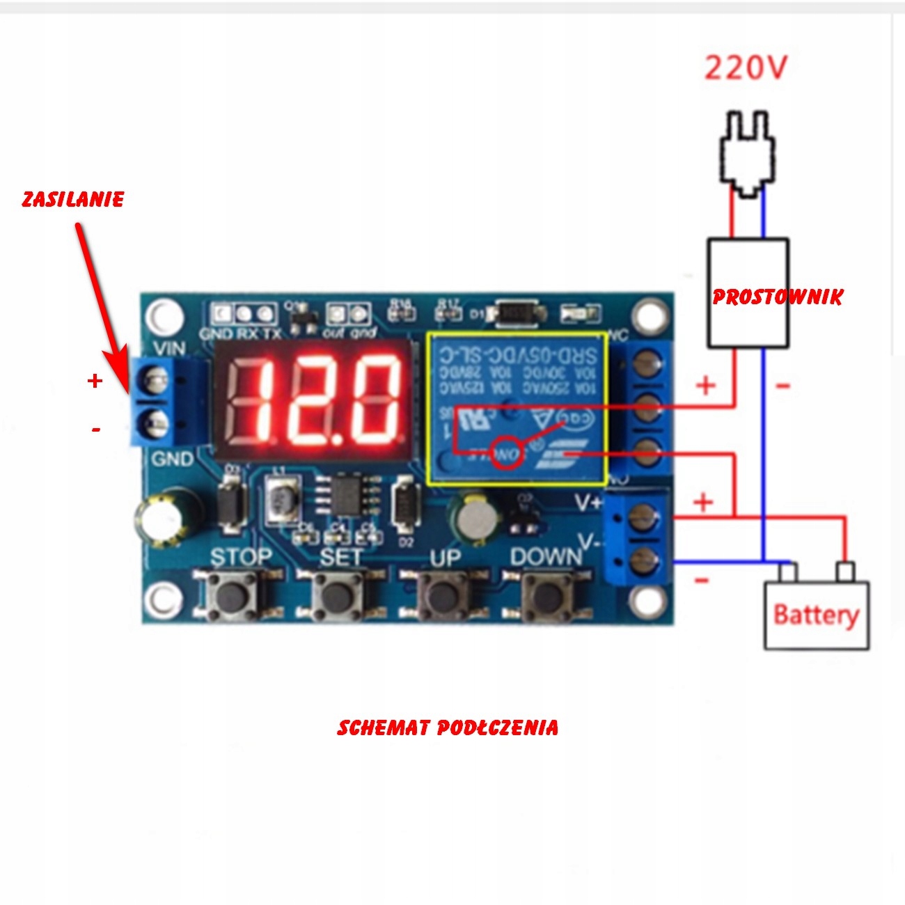 Moduł kontrolera ładowania akumulatorów do 60V Kod producenta Moduł  ładowania akumulatorów do 60V DC