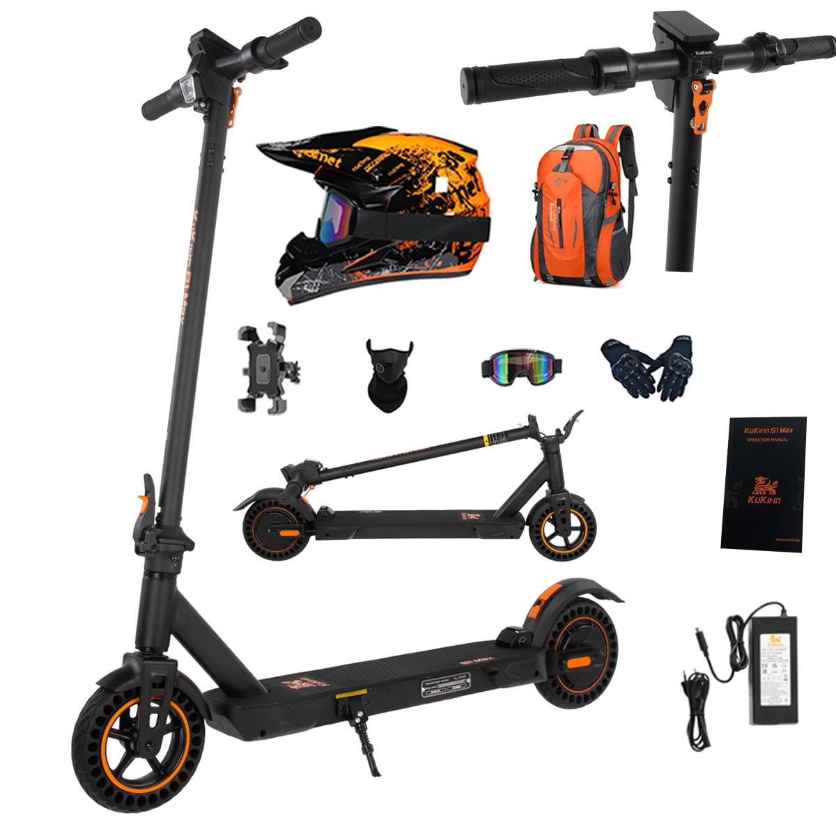 KuKirin S1 Max Pojazd elektryczny 350W 36V 10.4AH 30KM/H 40KM 8" Pl