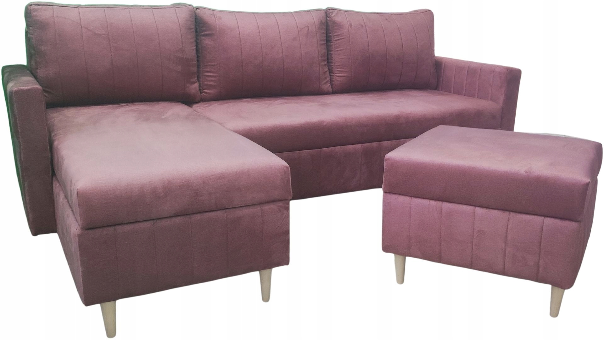 Rohová Sedací Souprava S Funkcí Látky Pružinový Taburet Bonell 2 X Přístroj Na Povlečení Potřeby