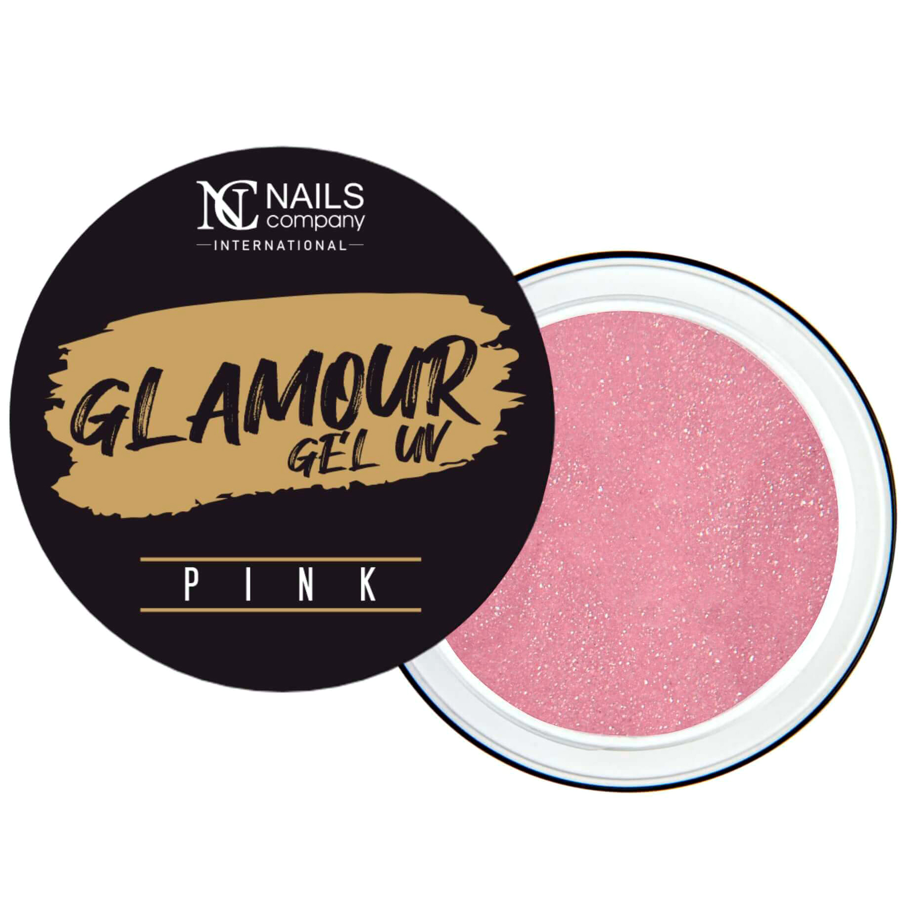 Nails Company Stavební Gel na nehty Glamour Uv s drobinkami 50 g Pink