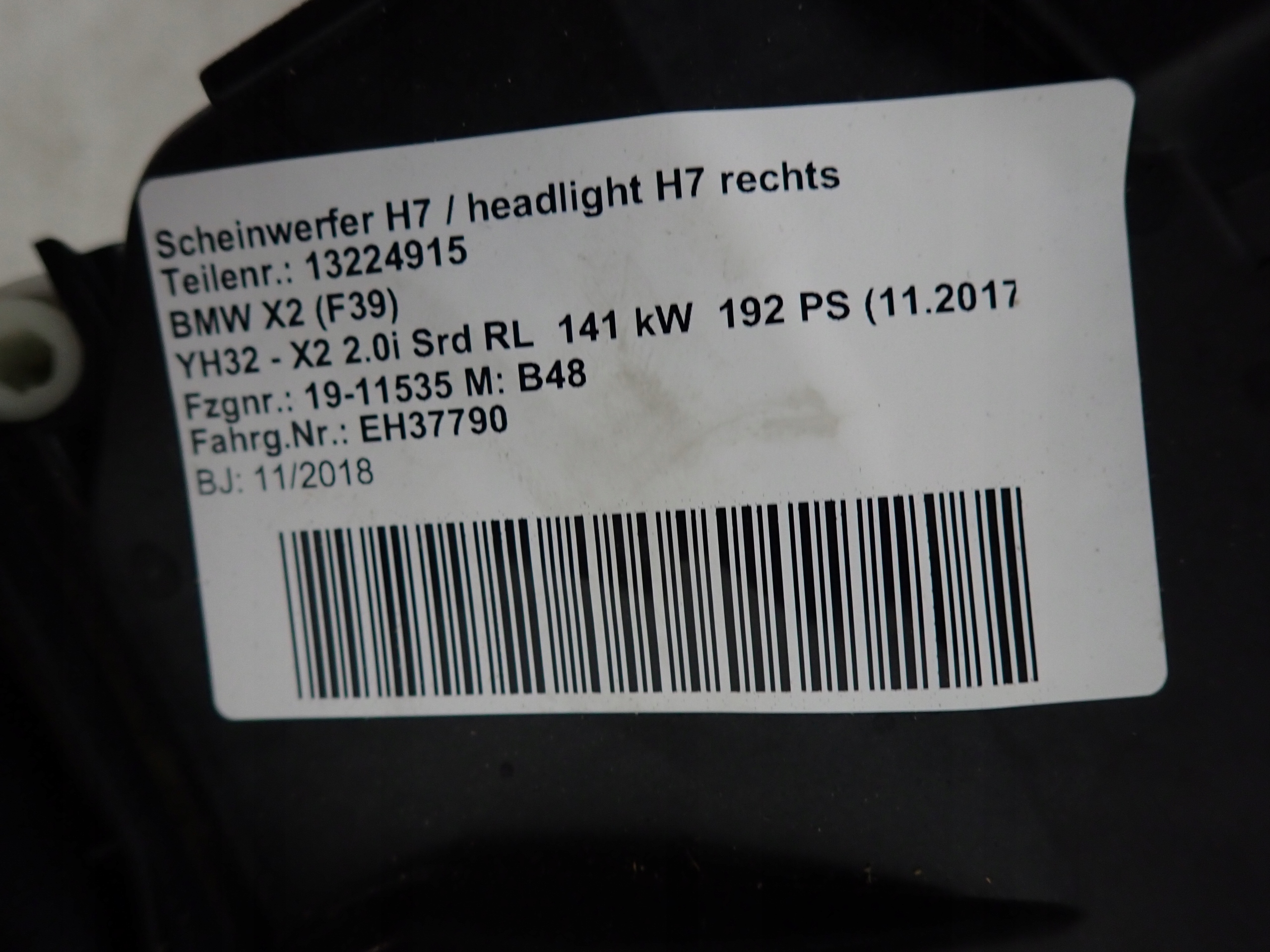 BMW X2 F39 17- light right front front
