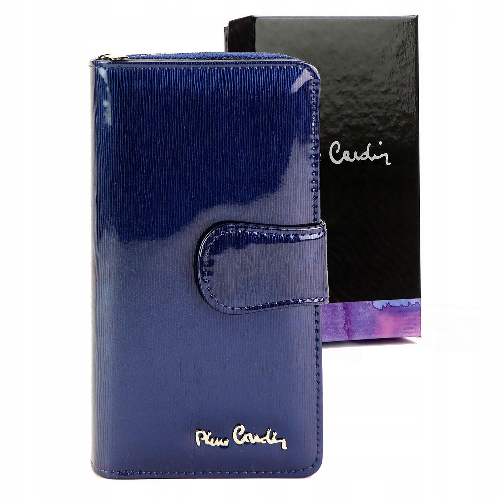 Originální Lakovaná Dámská Kožená Peněženka Na Zip Pierre Cardin