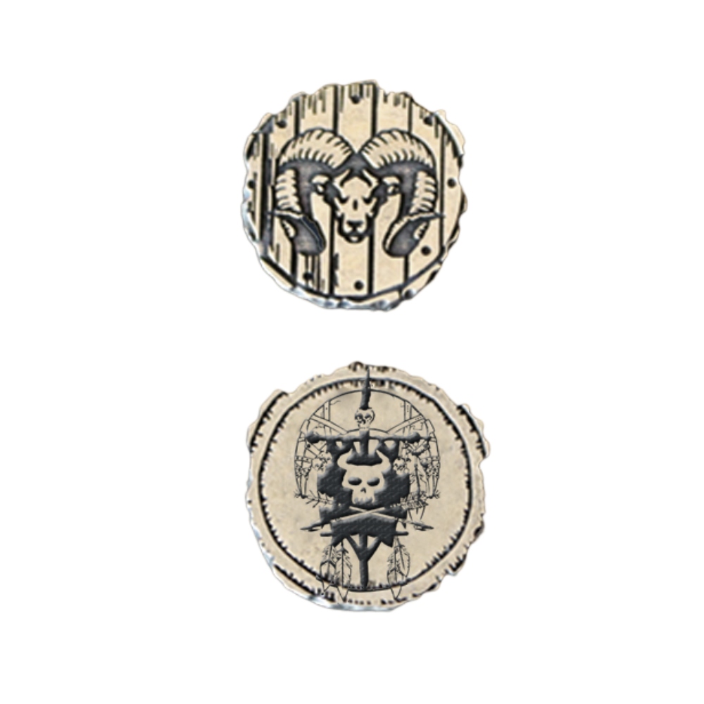 ZESTAW 9 GOBLIŃSKICH METALOWYCH MONET LARP RPG Producent Drawlab