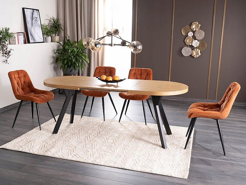 Stół DOMINGO II 140(272)x80 dąb okleina naturalna Maksymalna długość rozłożonego stołu 272 cm