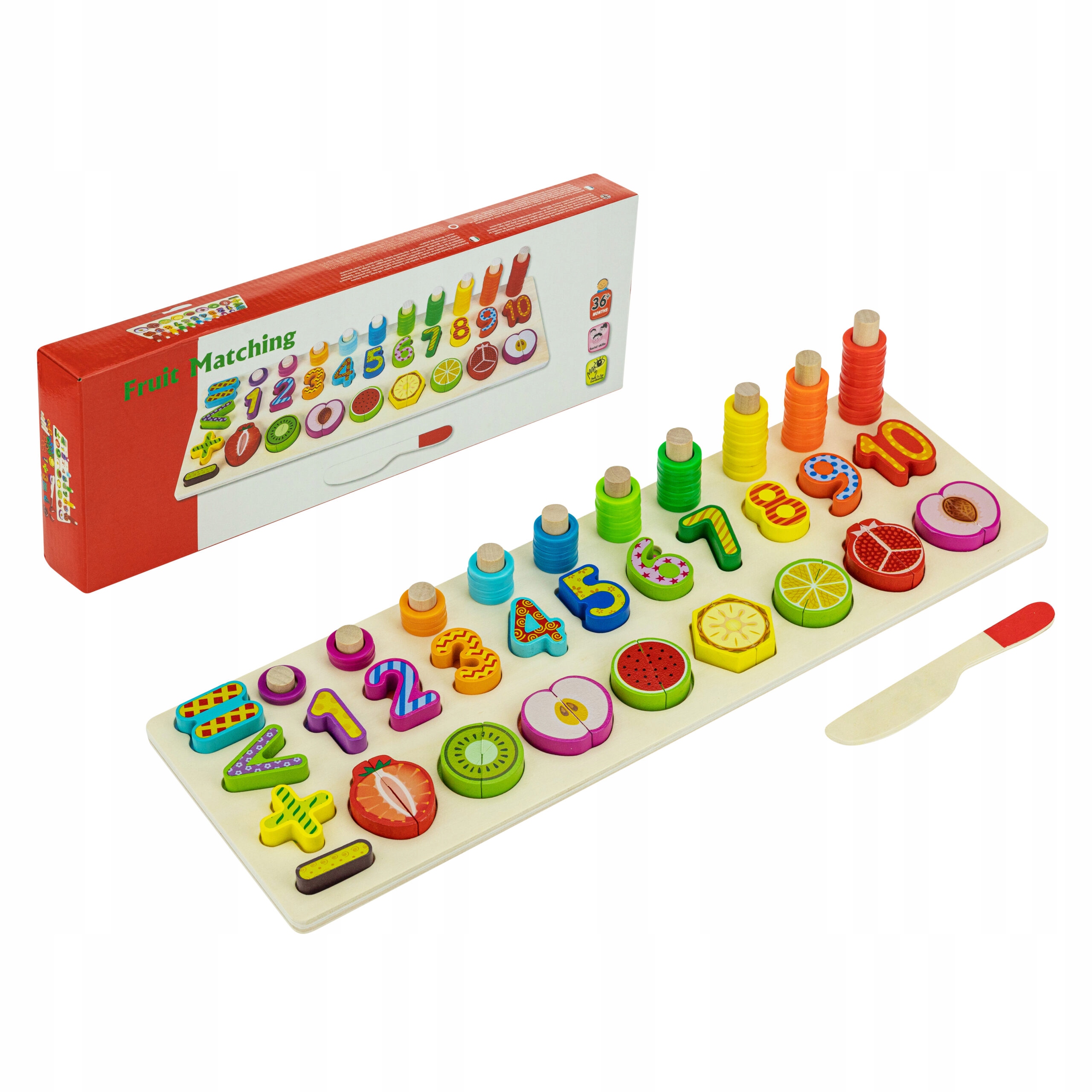 

Drewniany sorter edukacyjny owoce