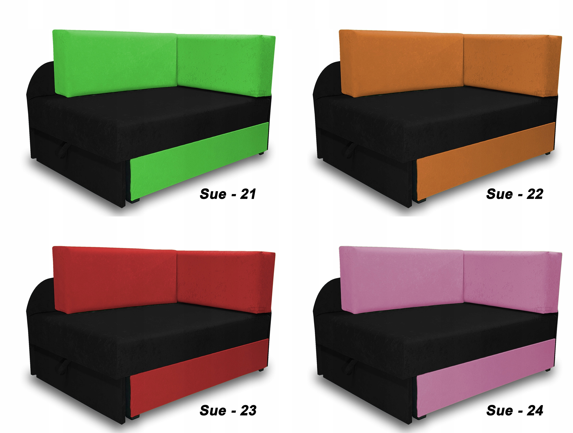 Stylowe łóżko dziecięce w formie narożnika z pojemnikiem na pościel, KUBUŚ Rodzaj łóżka łóżko składane