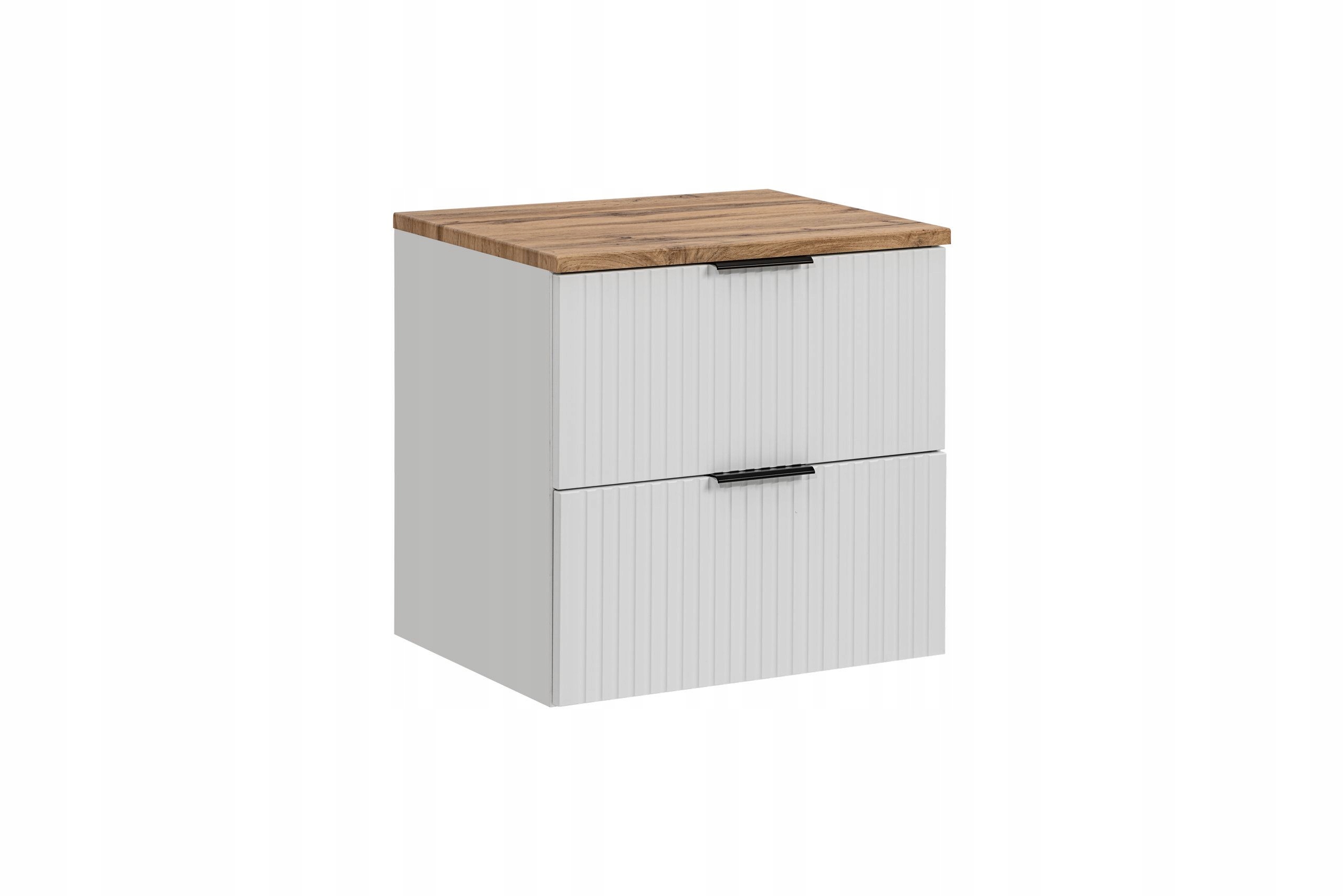 Szafka Łazienkowa Z Blatem 60 CM Biała Uchwyty