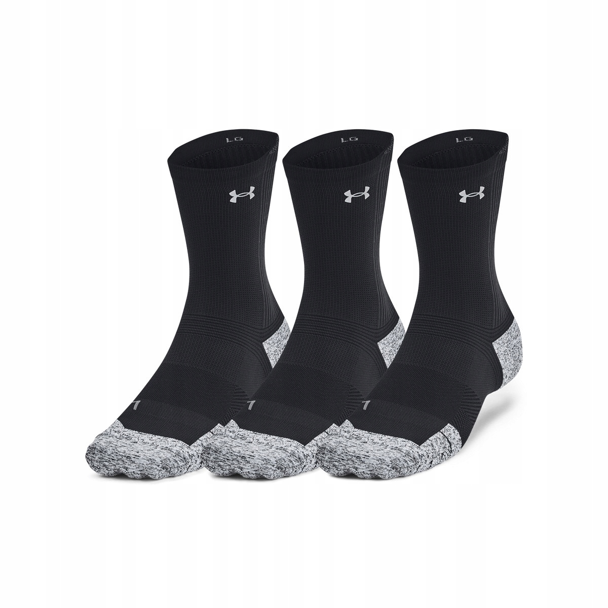 Unisexové ponožky Under Armour Ua Ad Run Cushion 3pk Crew-BLK