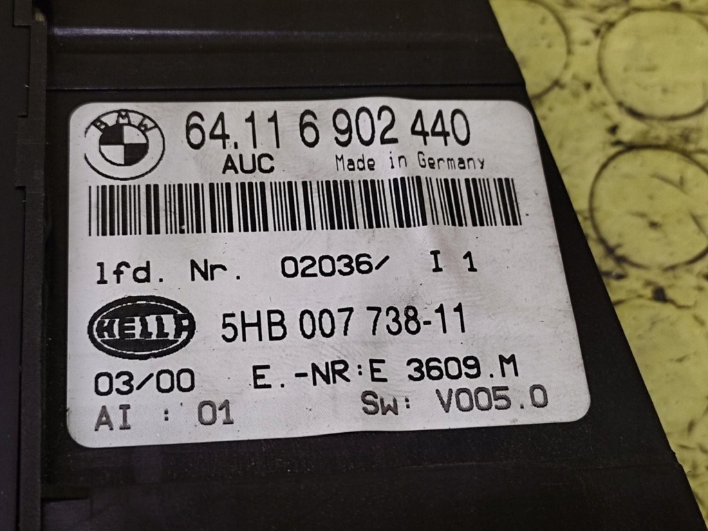 BMW E46 PANEL klími klimatizaci 64116902440