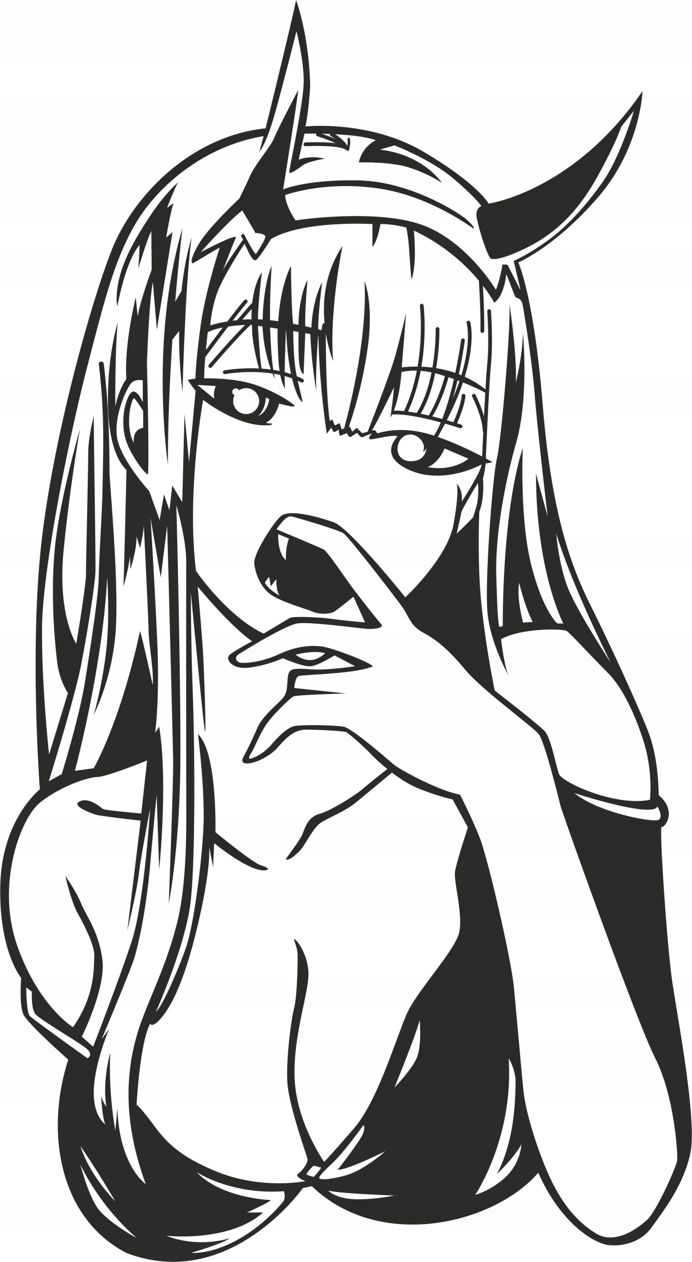 Zero Two Anime Girl o2 Dřevěný obraz 3D nástěnná dekorace XL Dárek