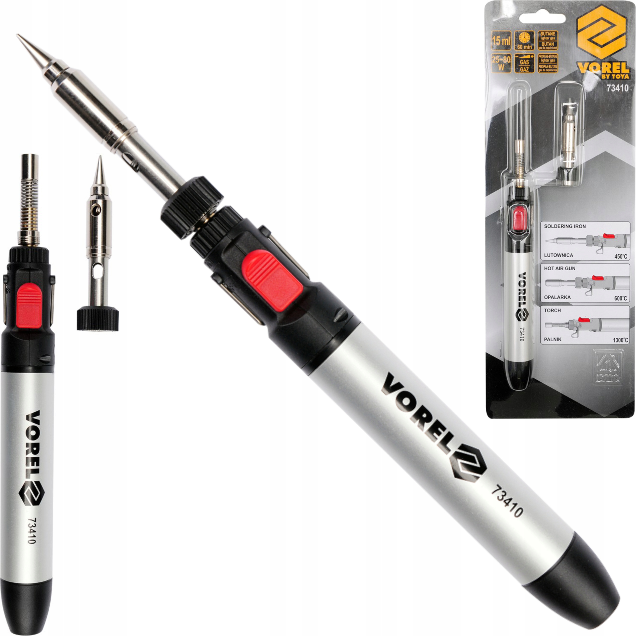 

Lutownica Gazowa Opalarka Palnik 3w1 73410 Vorel