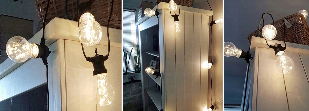 GIRLANDA ŚWIETLNA OGRODOWA ŻARÓWKI LED ZEWNĘTRZNA WEWNĘTRZNA ŁAŃCUCH 7,5M Średnica kuli 6.5 cm