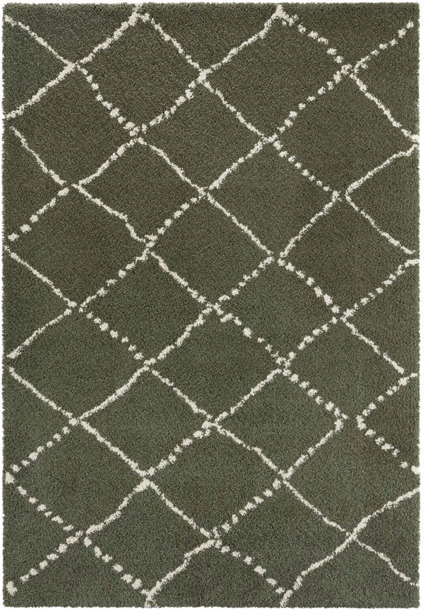 Koberec zelený do obývačky, Shaggy hrubý, 200 x 290 cm