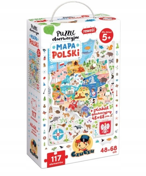 Puzzle EDUKACYJNE dla 5 LATKA Mapa Polski 117 el. 12908382356 - Allegro.pl
