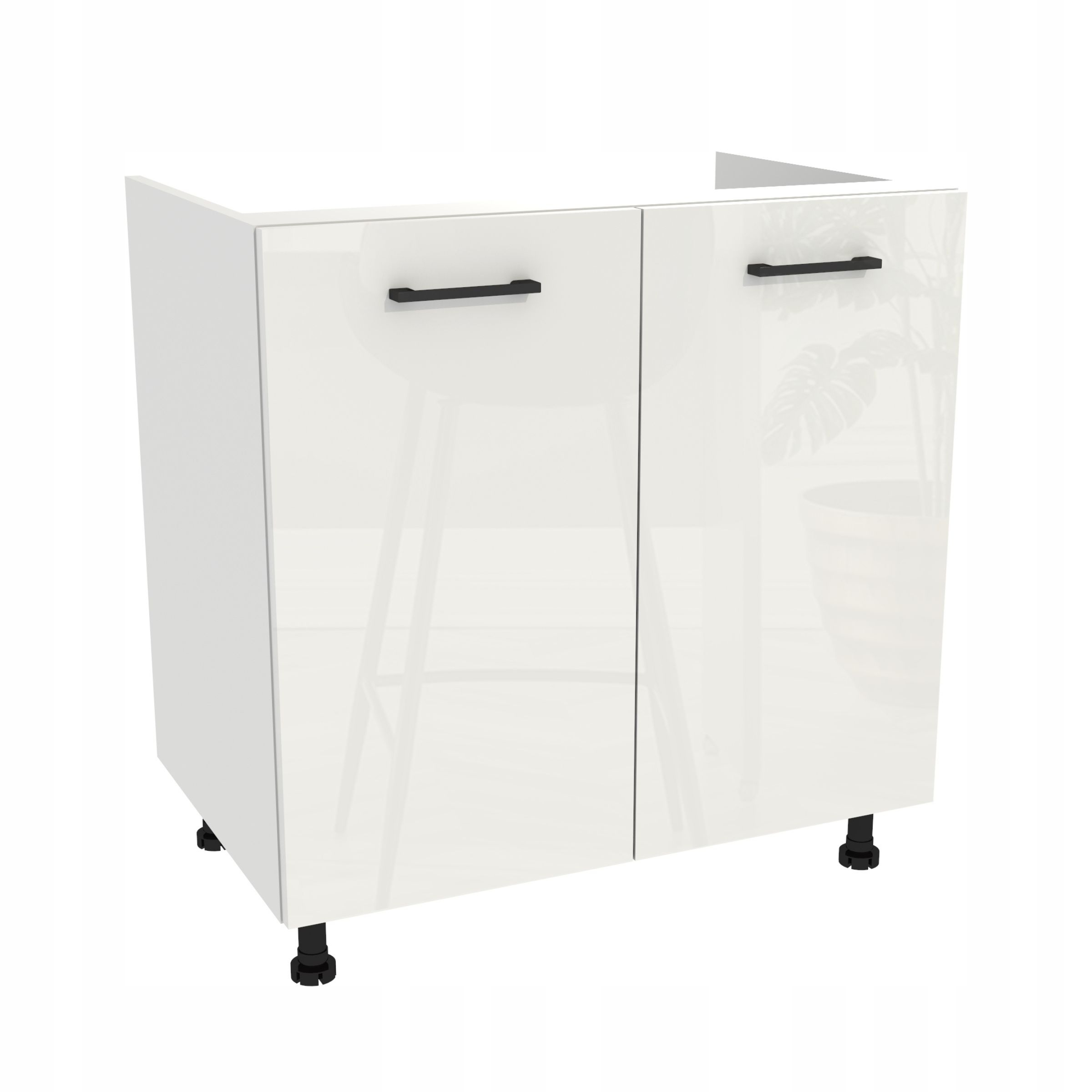 Spodná kuchynská skrinka pod umývadlo 80 Capri korp Biela predná strana Biela Akryl Lesk