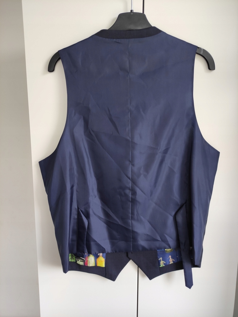 KAMIZELKA ELEGANCKA WEŁNA 42 Kolor niebieski