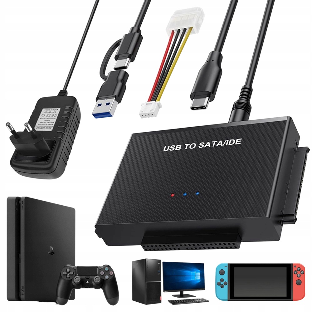 Adaptér Sata/ide Usb 3.2 DVD/CD Pro Disk 2.5/3.5 Palce Rychlý Přenos