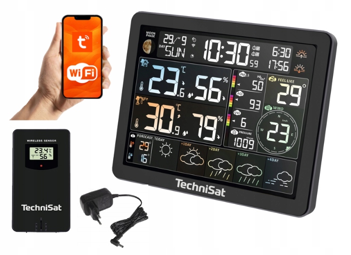 Stanice Počasí WiFi venkovní senzor LCD Tuya Smart TechniSat Imeteo 800