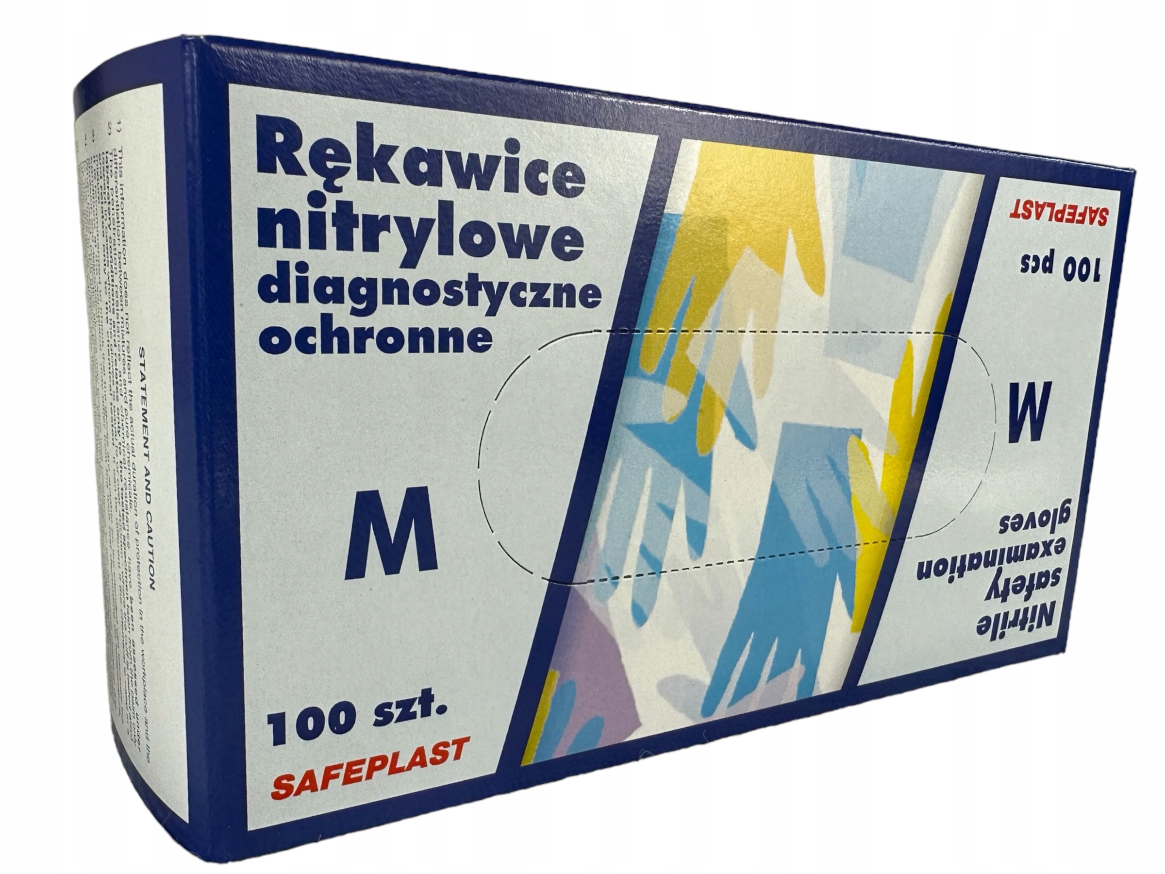 Rękawiczki NIEBIESKIE nitrylowe rozmiar M 100 SZTUK na cele medyczne PLAST Liczba sztuk 100 szt.