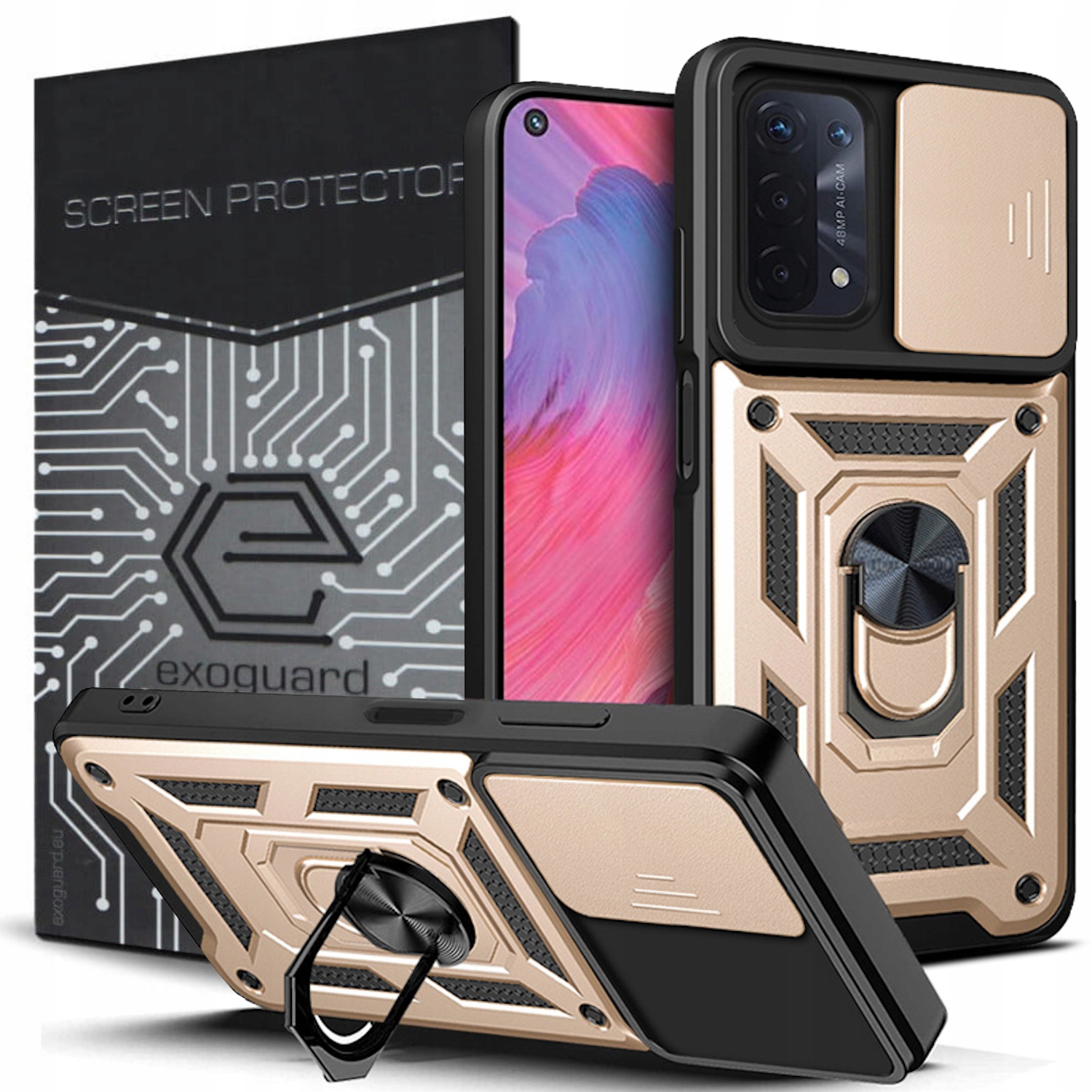

Case Etui Pancerne+szkło do Oppo A54 5G A74 5G