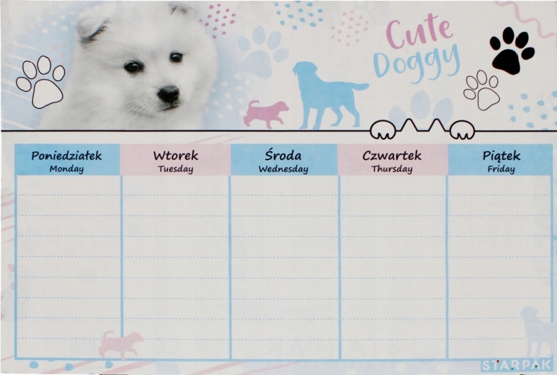 Plan lekcji z tabliczką mnożenie A5