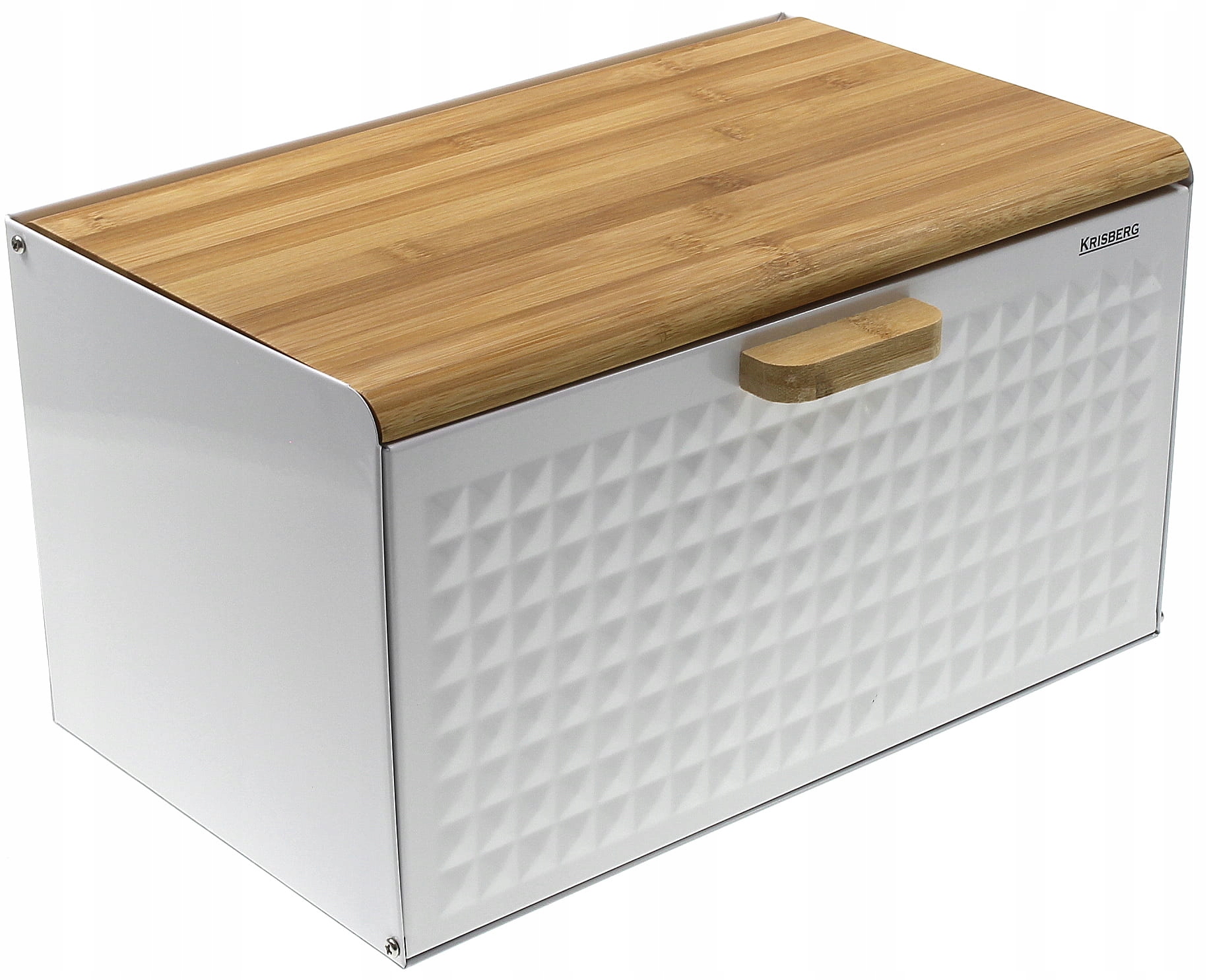 CHLEBAK Pojemnik CHLEB Pieczywo DREWNO 2 x POKRYWA Kolor biały