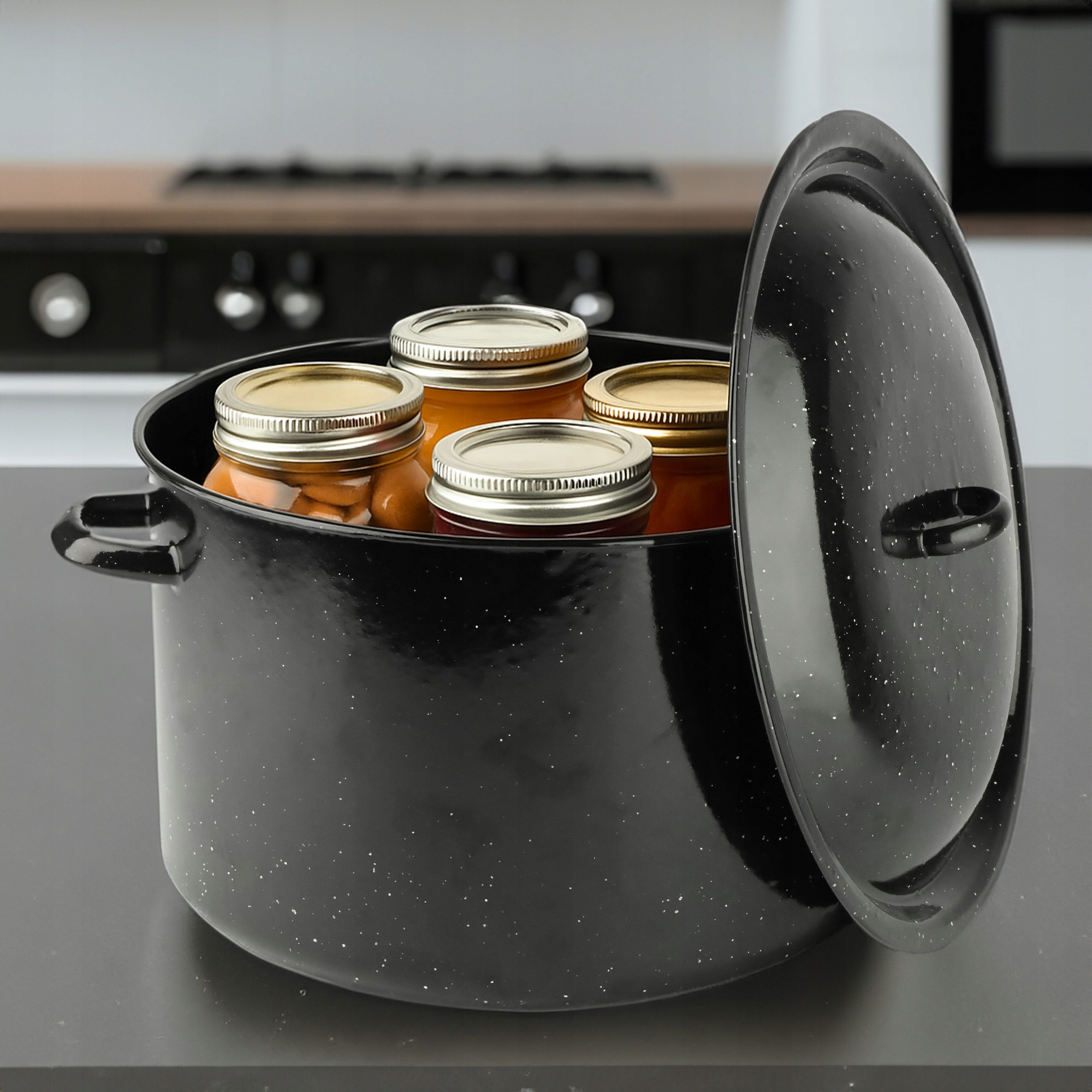 GARNEK EMALIOWANY POWIDLAK Z SITKIEM 15 L DO GOTOWANIA POTRAW PRZETWORÓW