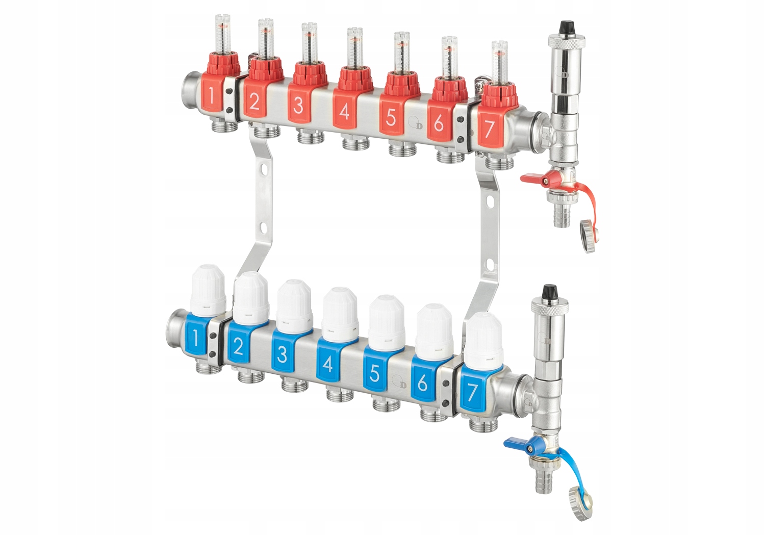 Komplet Rozdeľovač Pre Podlahové Vykurovanie Podlahovej Krytiny Inox 14 Obvodov