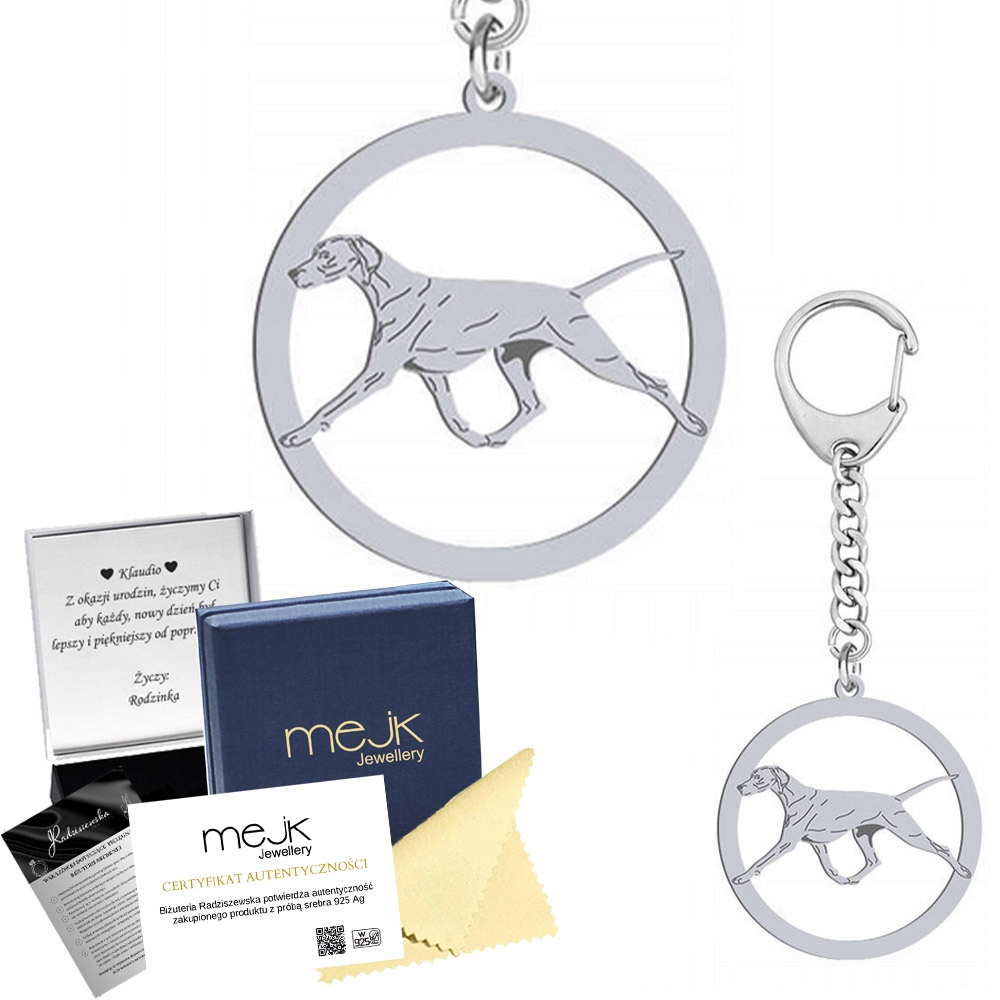 Přívěsek Na Klíče na klíče ze stříbra z výmarského výhonku Stříbro 925 Dárek Gravírování Bonus